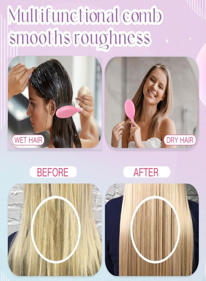 Yoande 36 Packs Mini Detangling Hairbrush Squirt Detangler combs Toddler Soft Bristle Travel Hairbrush Women Girl (Pink) - Image 5